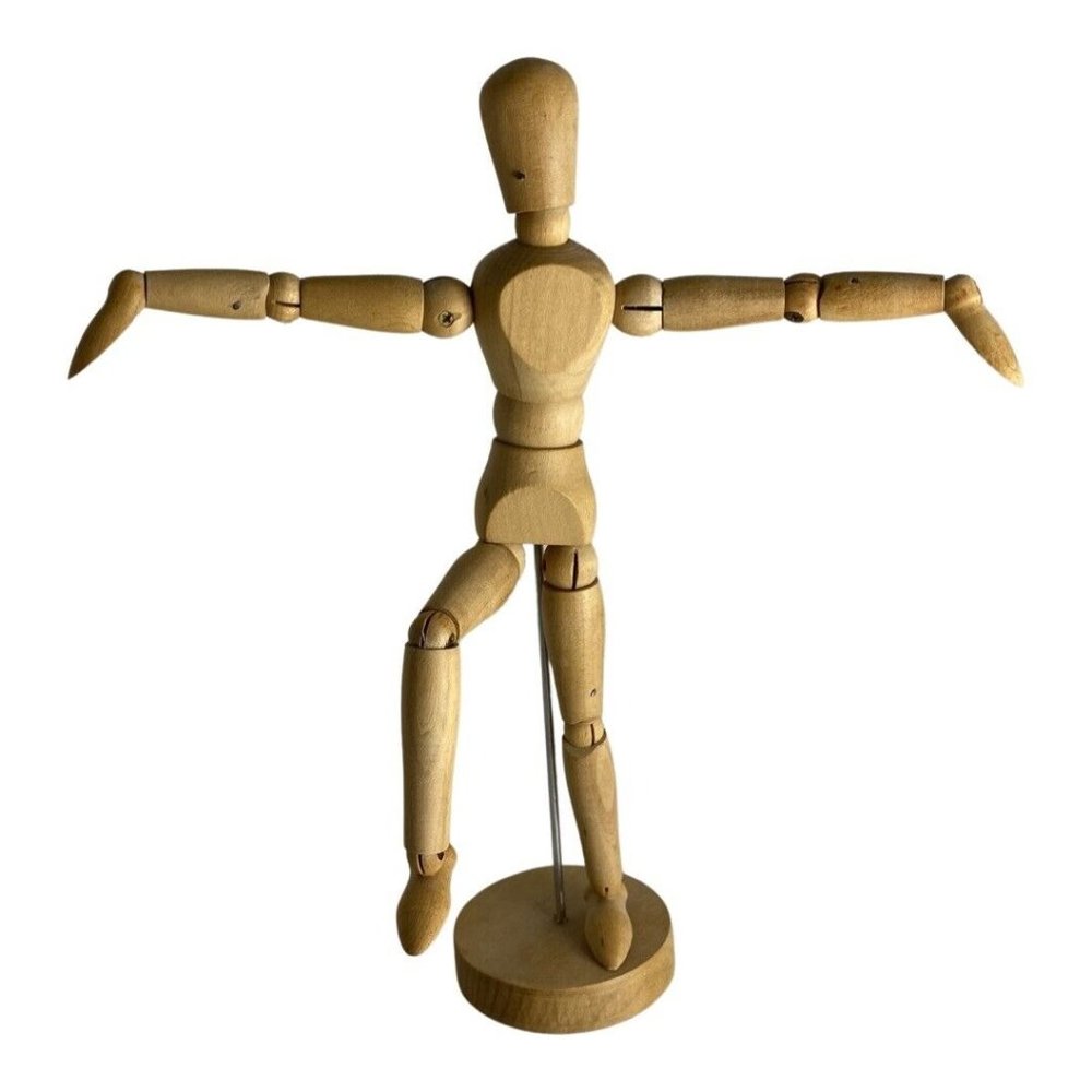 Articulating Wood Human Figure Sculpture Piece